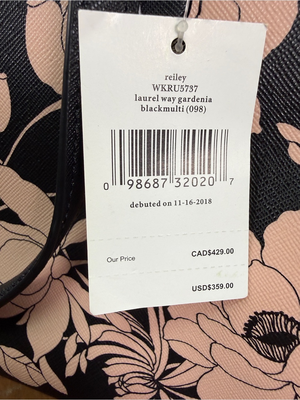 NEW Kate Spade Floral Satchel Bag Floral w/ Crossbody Laurel Way Reiley Gardenia - Picture 9 of 16